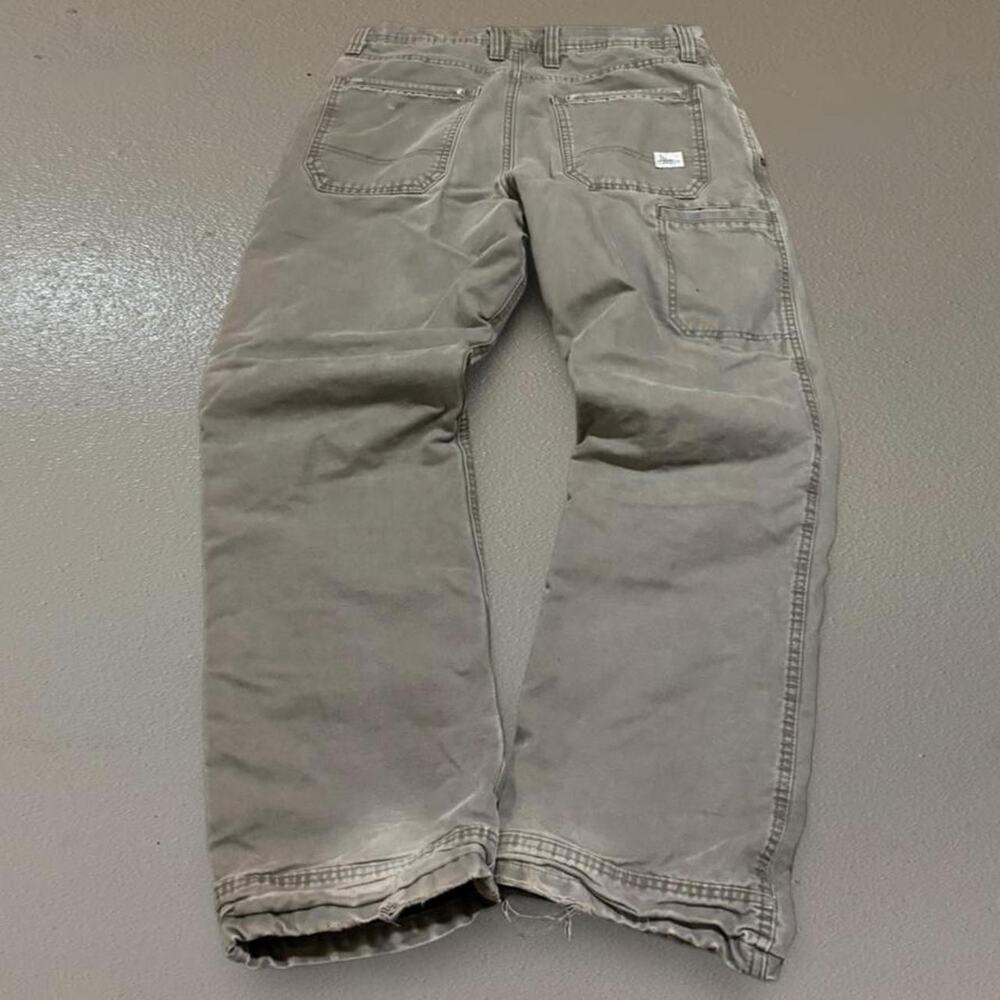 Vintage Eddie Bauer Light Brown Blanket Lined Workwear Carpenter Pants 33x32
